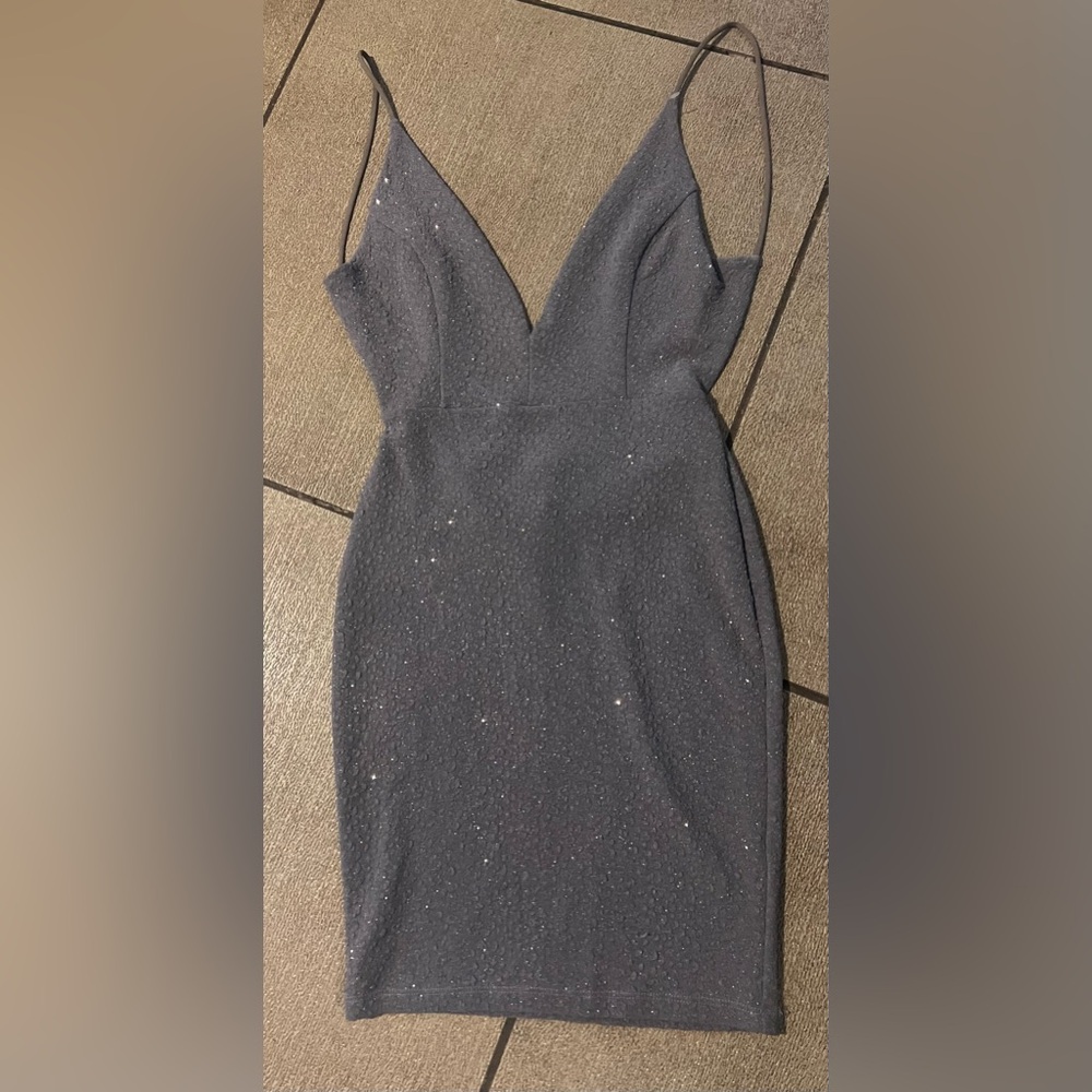 Nwot! Windsor Sparkling Gray Mini Dress